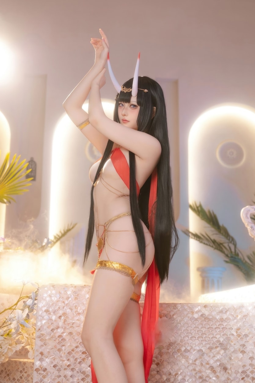 屿鱼#碧蓝航线 能代 赤纱浴影--只能说太好看了吧！