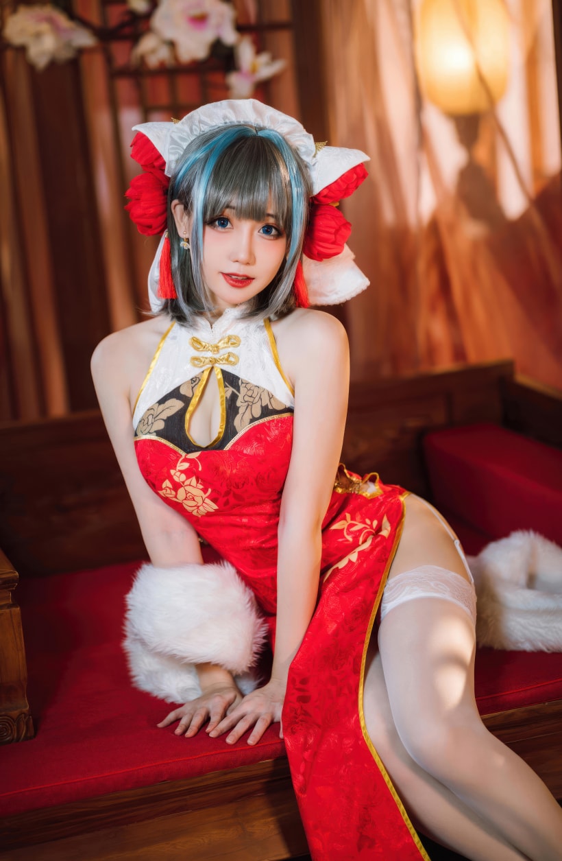 焖焖碳#碧蓝航线-柴郡新春旗袍--资源分享！