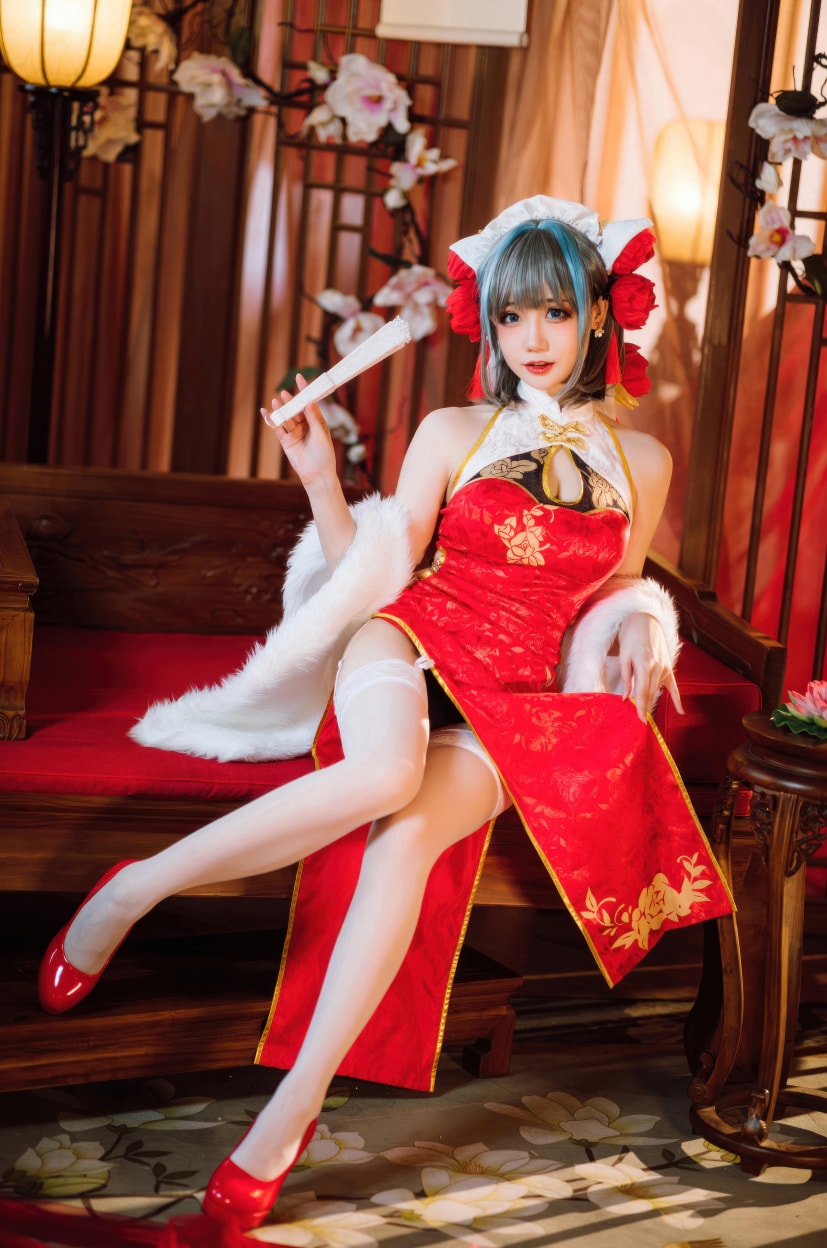 焖焖碳#碧蓝航线-柴郡新春旗袍--资源分享！